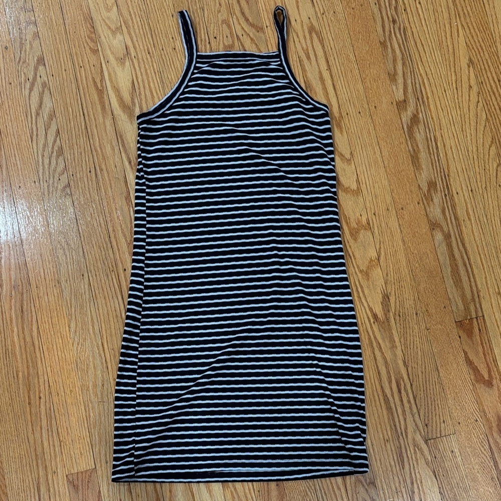 Vero Moda Black & White Striped Midi Tank Dress
